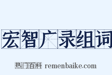 宏智广录组词是什么意思的图片